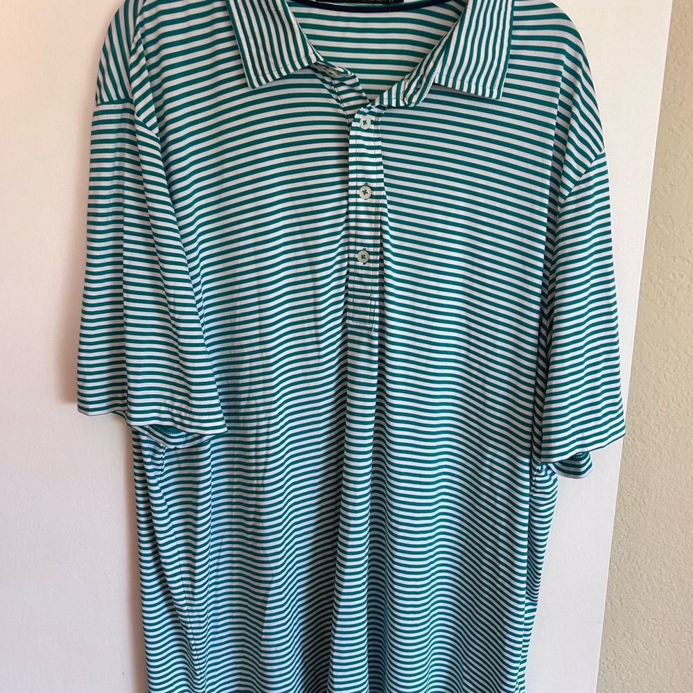 Ralph Lauren RLX Men's Golf Polo Shirt - Green Stripes